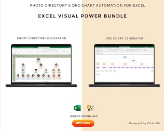 Paquete visual de Excel para RR. HH. / Generador de directorios fotográficos y organigramas / Herramienta automatizada para la estructuración de equipos