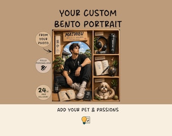 Retrato de anime personalizado a partir de tu foto / Bento personalizado para mascotas / Entrega en 24 horas