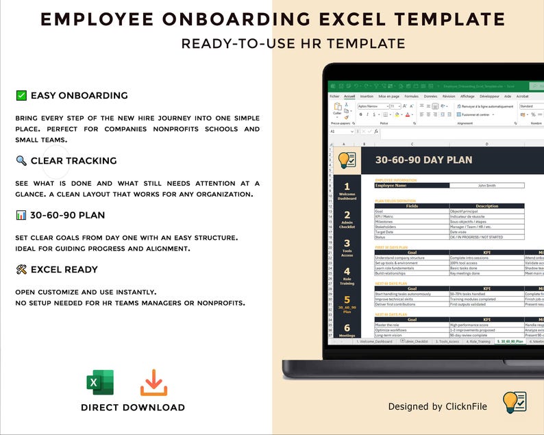 HR Onboarding & Offboarding Excel Bundle | New Hire Checklist + Exit ...
