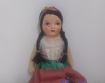 Vintage Doll Souvenir Mexico Costume, Composition