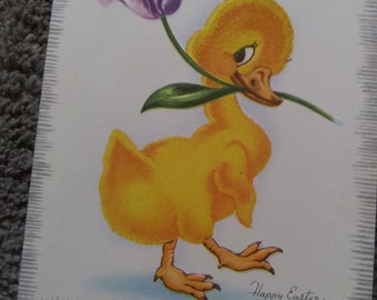 Vintage Easter Greeting Card Lot, 8 with box, flocked