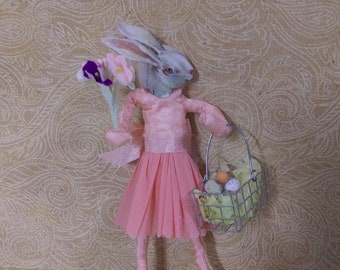 Spun Cotton, Pretty Pink Easter Bunny Ornament