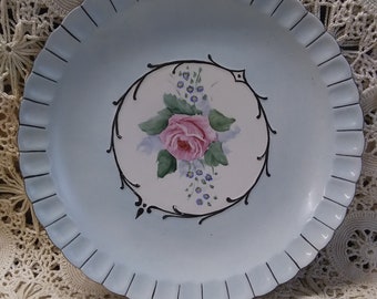 Vintage Wood and Sons England Alpine White Floral Plate, signed