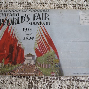 1933 Souvenir Post Card Folder, Chicago World&#39;s Fair