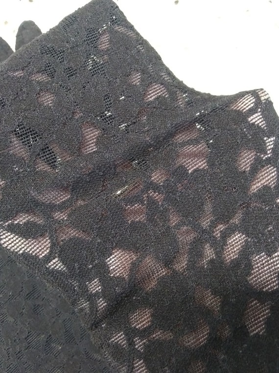 Vintage Black Lace Long Gloves - image 2