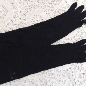 Vintage Black Lace Long Gloves