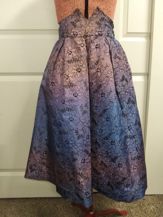 Vintage 1950s Cute Ombre Skirt, pink, blue, purple
