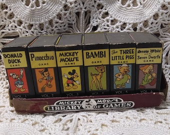Rare Vintage Disney Mini Card Game Set, Vol. 1 to 6 Library in case