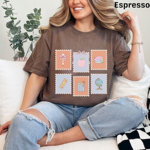 Cute Teacher T-Shirt | Back to School Graphic Tee | Pastel Teacher Shirt with School Icons | Teacher Appreciation Gift