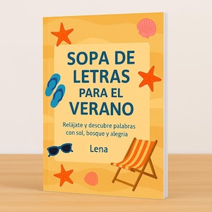 Sopa de Letras para el Verano – 12 Temáticas Relajantes en Español | Spanish Word Search Book | Actividad Imprimible para Vacaciones