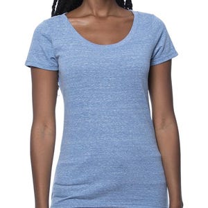 Xsmall Women Scoop Neck Tshirt, Organic Cotton Blend, Ultra Soft, Made in USA