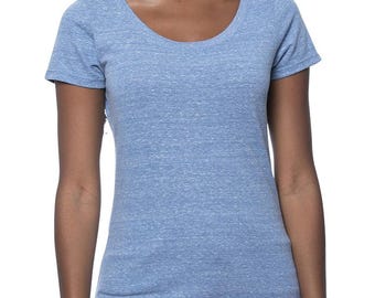 Xsmall Women Scoop Neck Tshirt, Organic Cotton Blend, Ultra Soft, Made in USA
