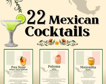 Mexicaanse cocktailreceptkaarten: margarita, must-make-recepten (digitale download)
