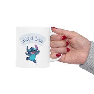 Taza de cerámica de Stitch, diseño divertido de Stitch, linda taza de café, taza de té con personaje de dibujos animados, regalo para fanáticos de Lilo y Stitch, artículos para beber kawaii,