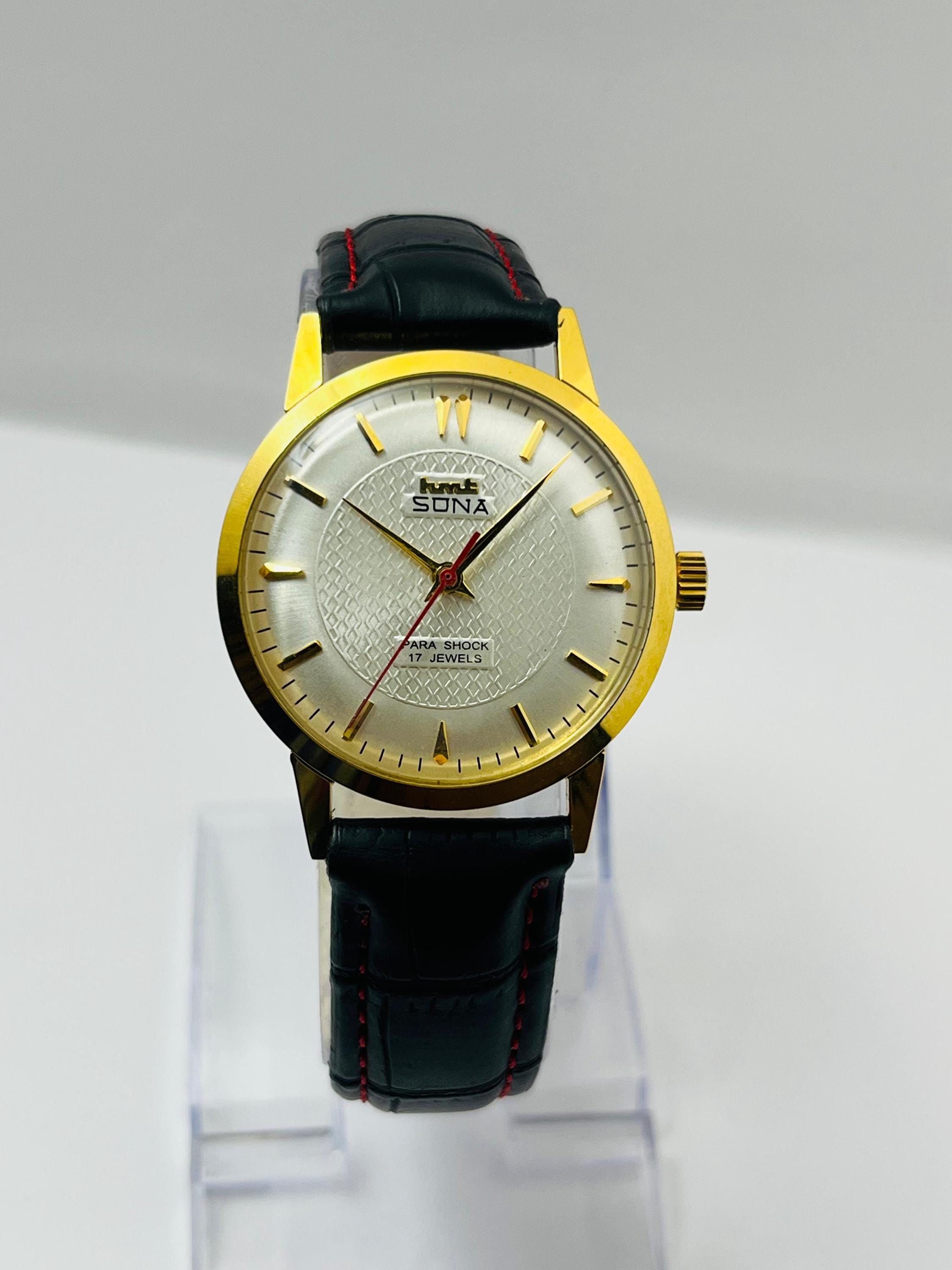 ◇HMT SONA 手巻き 腕時計 パラショック 17石　金色 お得 極上☆HMT SONA 手巻き 機械式 腕時計 デッドストック 白