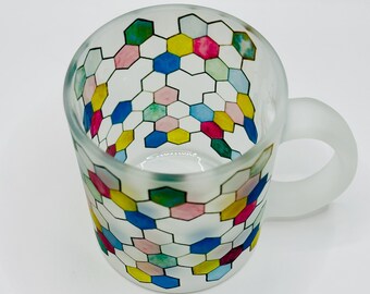 Hexagon Honeycomb Aquarell Kunst Tasse