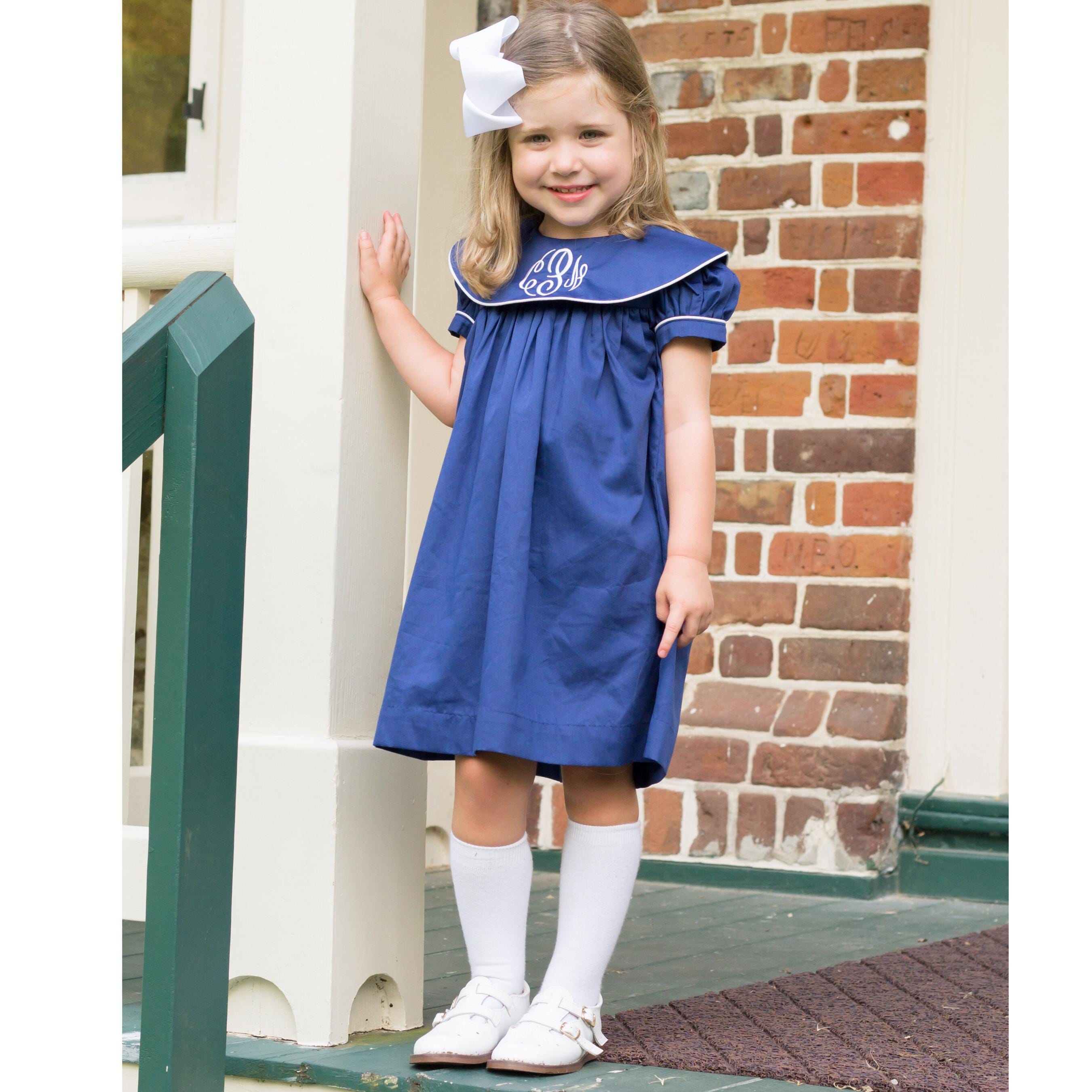 Baby Girl Navy Blue Dress - Etsy
