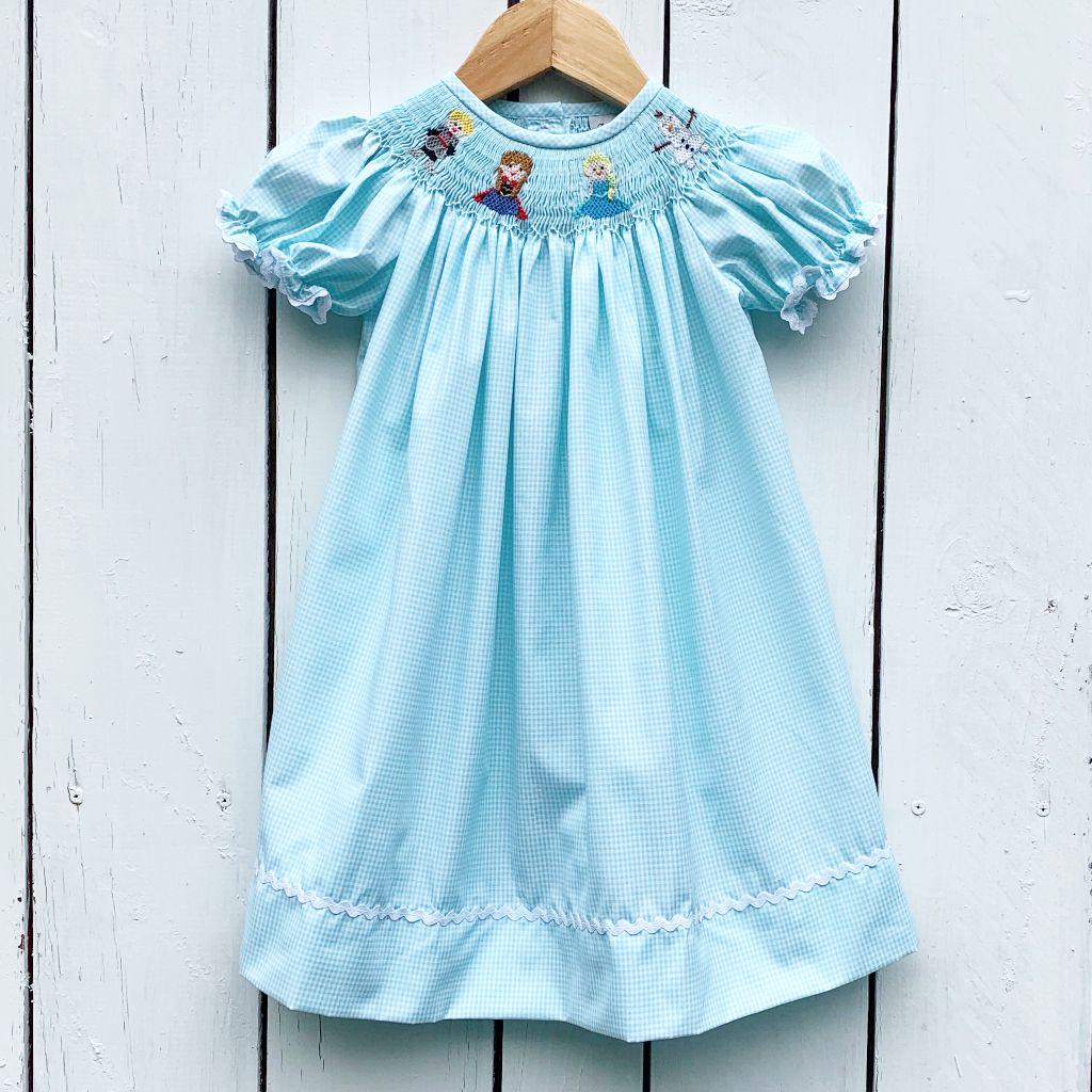 strapless open back dress Hand Smocked Princess Bow Bubble – The Smocked Flamingo main image 0