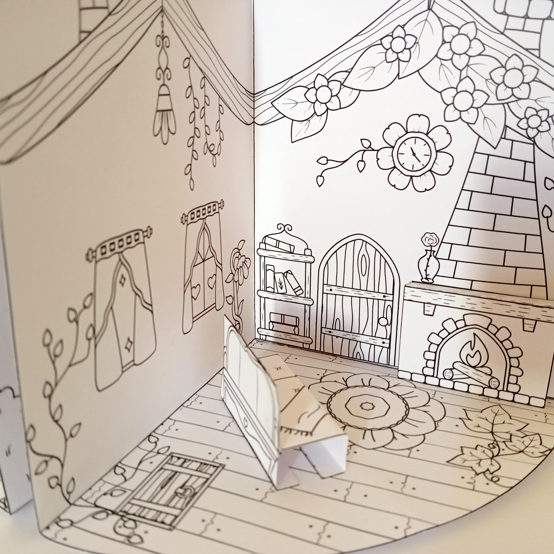 Fairy Paper Pop-up House: Printable Template to Color & Assemble (PDF ...