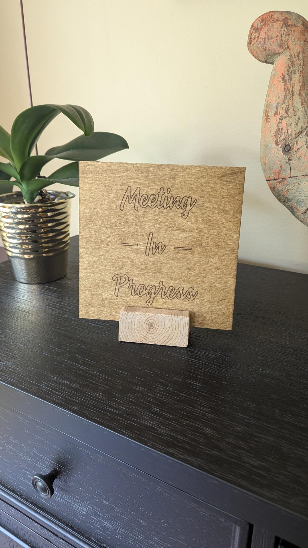 Custom Wooden Desk Signs – Personalized Double-sided Office Messages ...
