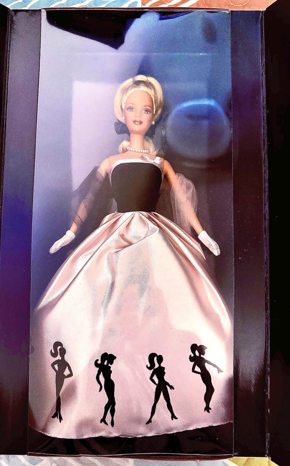 2001 Timeless Silhouette Barbie Collector Edition – NRFB – Mattel – Vintage Barbie Doll in Pink and Black Gown
