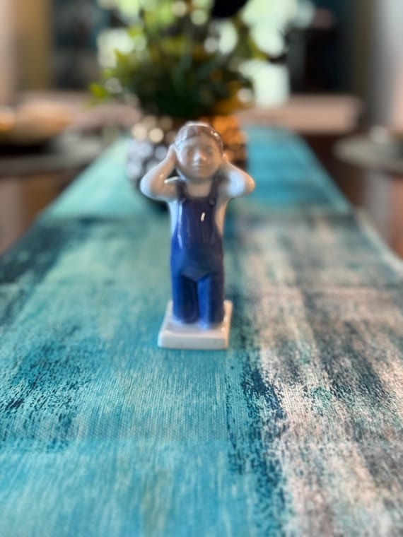 Royal Copenhagen Figurine 5461 – “Hear No Evil” Boy | Vintage Danish Porcelain Figurine