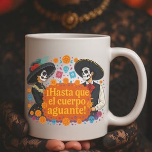 Day of the Dead Ceramic Mug,Sugar Skull Coffee Cup,Halloween Gift,Mexican Celebration,Colorful Skeleton,Calavera Mug,Dia de los Muertos Gift