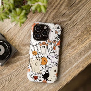 Halloween Ghosts Phone Case, Spooky Cell Phone Cover, Cute Ghosts Design, Fall Phone Accessory, Trick or Treat Gift