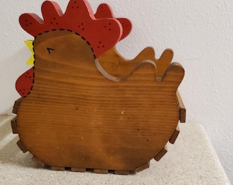 Hand made wooden chicken basket