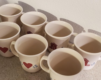 Corning Mugs, Set of 8