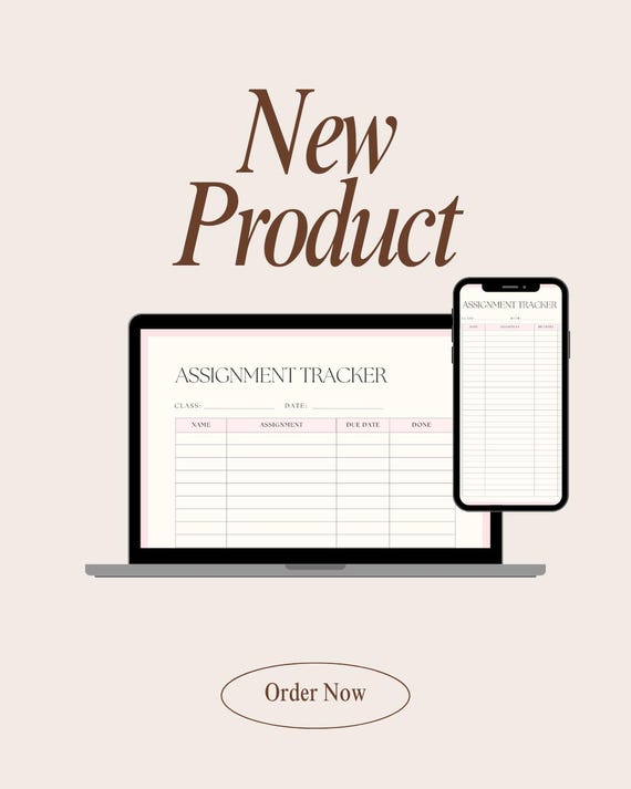 Digital Assignment Tracker: Printable Student Planner (PDF Download