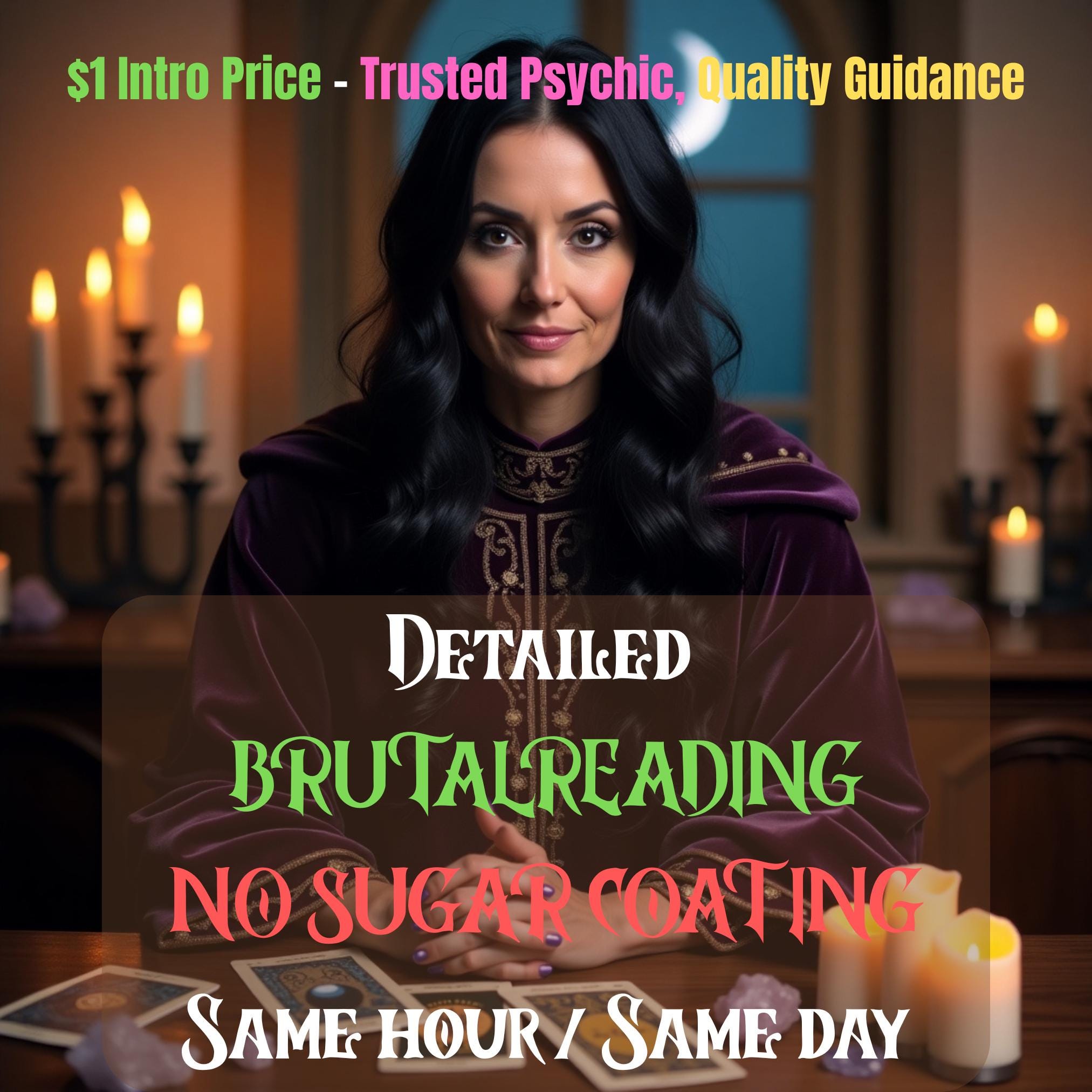 Unfiltered Psychic Reading – Brutally Honest Tarot, Same-Hour Clarity, No Sugarcoating, Raw Truths, Deep Insight