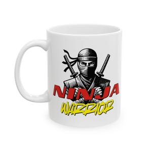 Coffee Mug, Ninja Warrior Ceramic Mug, Ninja, Martial Arts Fans, Unique Kitchen Accessory, Fun Gift for Him/Her