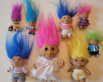 Vintage Trolls Dolls. Sold Individually. Classic Nostalgic Toys. Troll Hair. Novelty Item. Rare Troll Collections