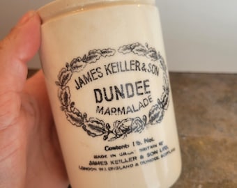 Vintage English Made Stoneware Dundee Marmalade Jae. Rare Vintage