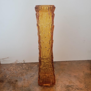 Amber Mid Century Vintage Glass Vase. Vintage Home. Beautiful Rare Home Accent. MCM Decor