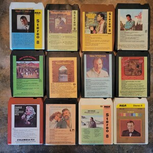 Vintage 8-track Music Cartridges 1960-1980s. Assorted. Elvis, Charlie Pride, Kenny Rogers, Cleaning Tape