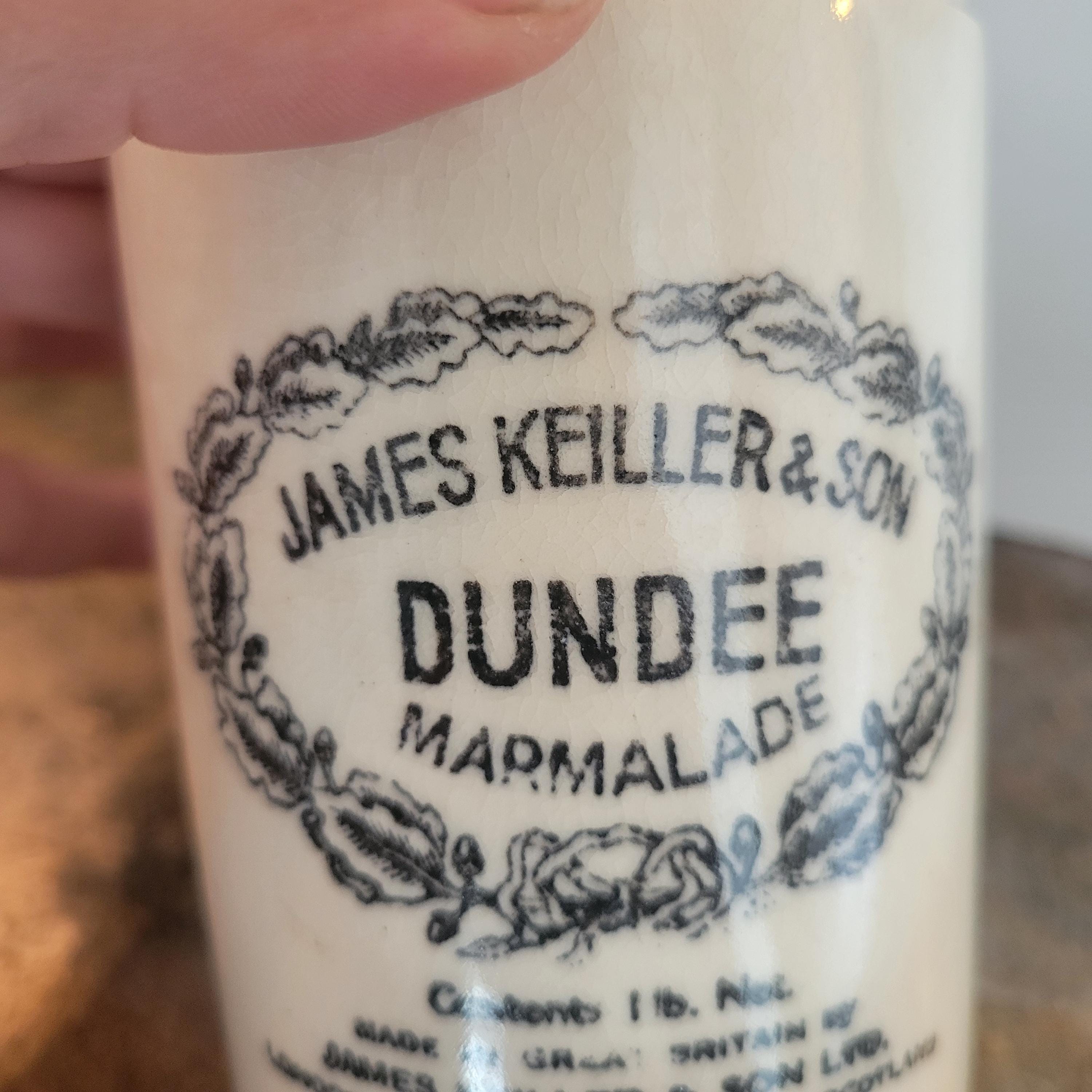 Vintage English Made Stoneware Dundee Marmalade Jae. Rare Vintage