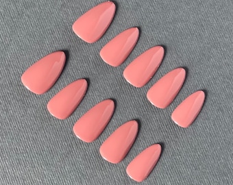 Neutral Pink Press On Nails | Neutral Nails | Mocha Pink Press Ons | Reusable Gel Press Ons| Multiple Shapes Available