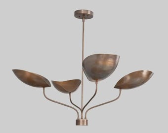 Sculptural Lotus Chandelier – Handcrafted Modern Statement Light Fi