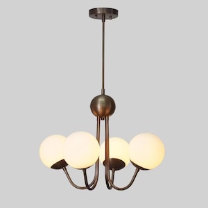 Lampadario moderno a 4 globi – Lampade a sospensione in stile Mid-Century – Plafoniera lineare italiana