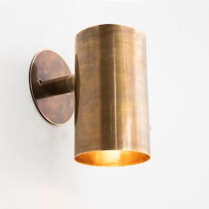 Drum Style Brass Tube Wall Sconce Mid Century Light Beside Wall Sconce Bedroom Lights - Vanity Lamps - Light Fixture Light Hallway UL listed