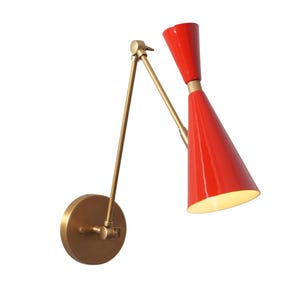 Cone Wall Light Mid Century Italian Style Raw Brass Finish - Wall Light Sconce Fixtures - Bedroom Lights - Vanity Lamps