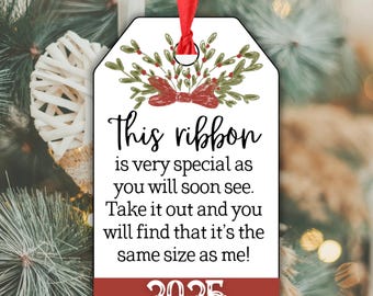 Height Keepsake Ornament Tag: Ribbon Ornament (Digital Download)