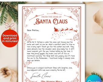 Editable Santa Letter Template | Christmas Eve Keepsake (Canva)