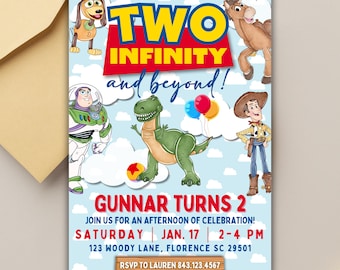 Editable Toy Story 2nd Birthday Invitation, Two Infinity (Digital Download)