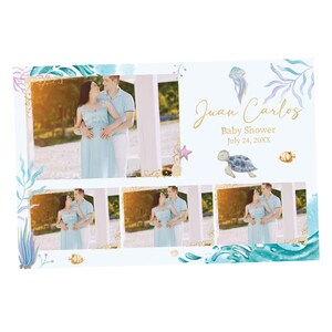 Under The Sea Photo Booth, Babyparty für Jungen oder Mädchen | PSD-Datei | 1x3 Postkarte | LHK07A