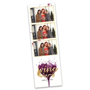 Wine Tasting Party with Gold Lettering Photo Booth Frame  |  PSD  |  2x6 Photo Strip  |  LHC13B
