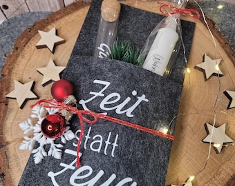 Time instead of things | Gift certificate | Test tube | Christmas candle | Gift certificate packaging | Gift certificate in a test tube | Felt sleeve for gift certificate