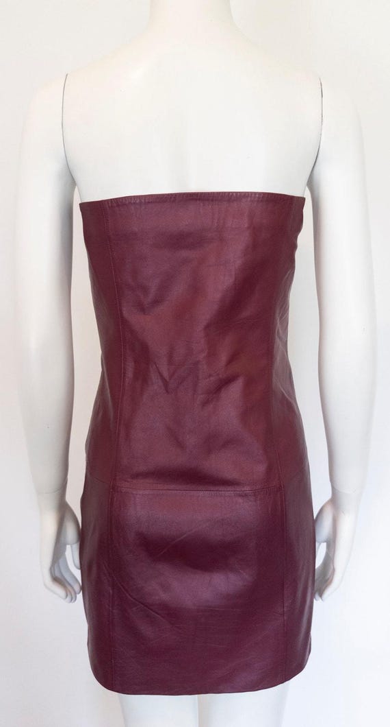 Early 2000s Loewe Leather Berry Mini Dress - Etsy Ireland